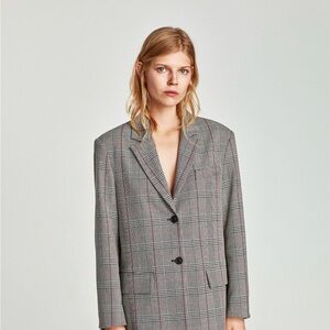 Zara Gray Plaid Men's Style Blazer
